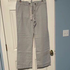 J. Crew Gray Chinos Lightweight linen- Cotton Blend